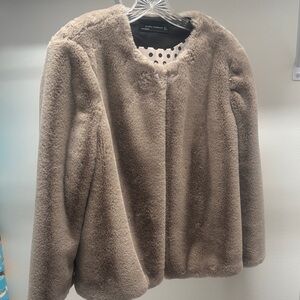 Zara Women's Cozy Brown Teddy Jacket